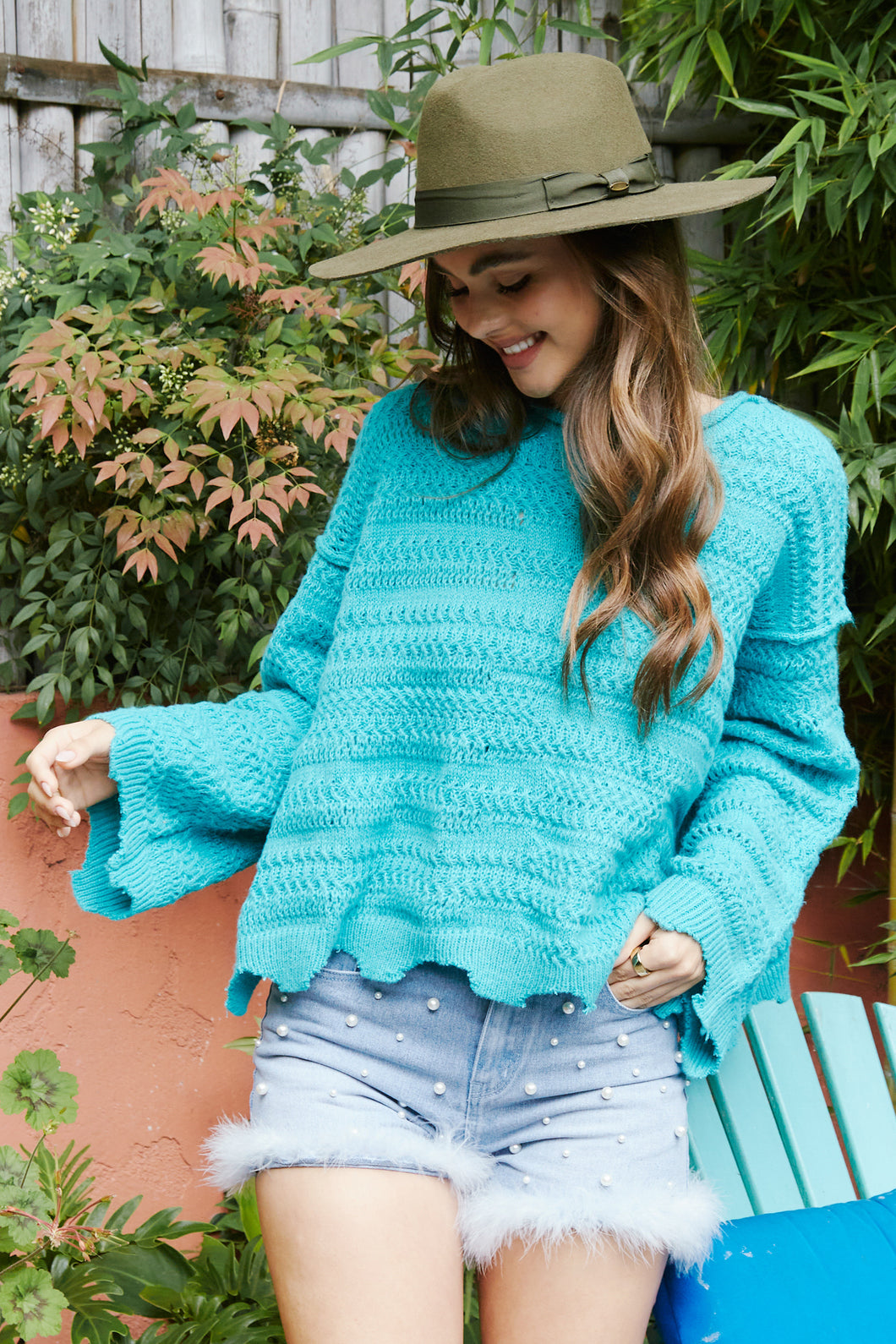 Crochet Frayed Sweater - C&C Boutique