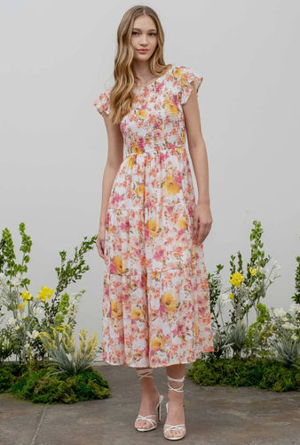 Floral Midi Dress - C&C Boutique