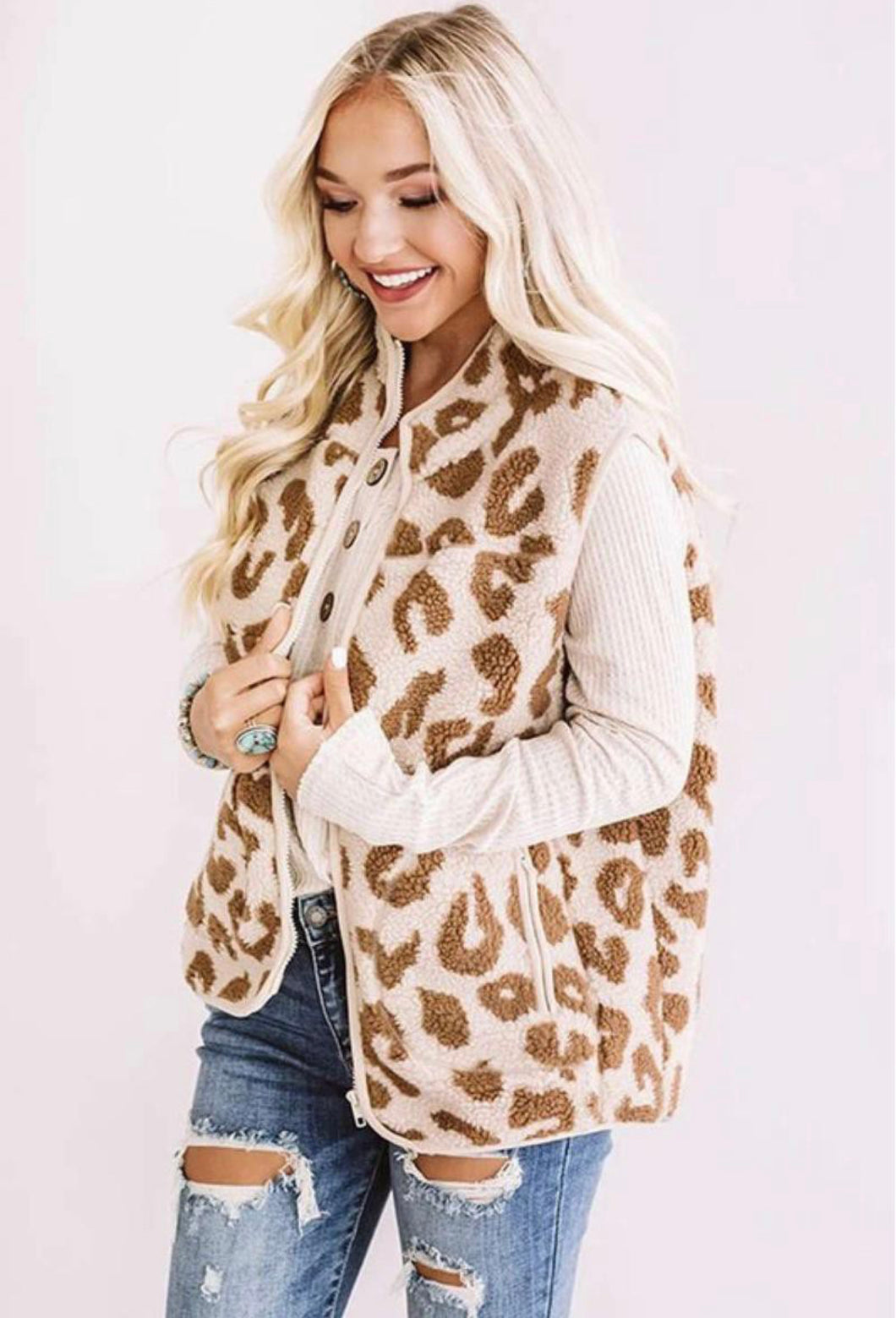 Leopard Print Vest - C&C Boutique