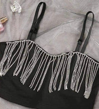 Load image into Gallery viewer, Cropped Rhinestone Fringe Top - C&amp;C Boutique
