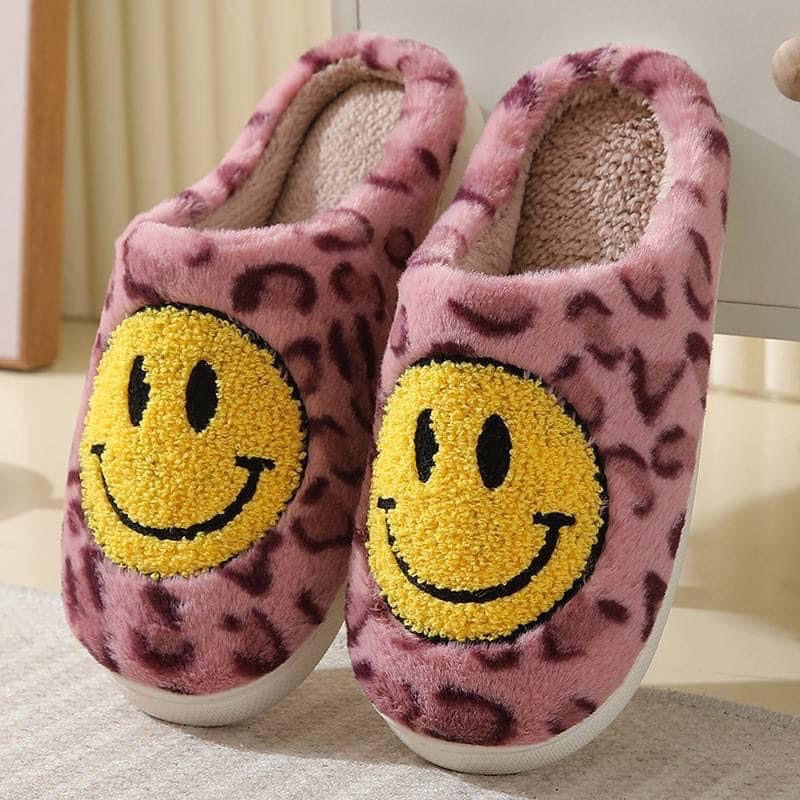 Leopard Smiley Slippers - C&C Boutique