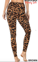Load image into Gallery viewer, LEOPARD MICROFIBER LEGGING - BROWN - C&amp;C Boutique
