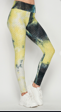 Load image into Gallery viewer, TIE DYE HIGH WAIST BRAZILIAN BUTT LIFTING LEGGINGS- YELLOW/BLACK - C&amp;C Boutique
