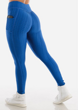 Load image into Gallery viewer, POCKET HIGH WAIST BUTT LIFTING LEGGINGS - ROYAL BLUE - C&amp;C Boutique
