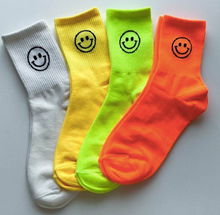 Load image into Gallery viewer, SMILES FOR DAYS NEON MID CALF SOCKS - C&amp;C Boutique
