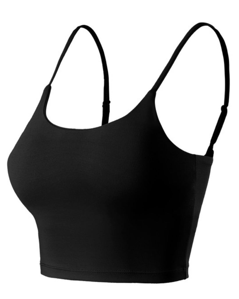 Padded sports bra work out yoga tank top- black - C&C Boutique