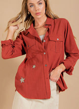 Load image into Gallery viewer, Rust Star Button Up - C&amp;C Boutique
