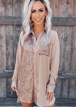 Load image into Gallery viewer, Sparkle Shirt Dress - C&amp;C Boutique
